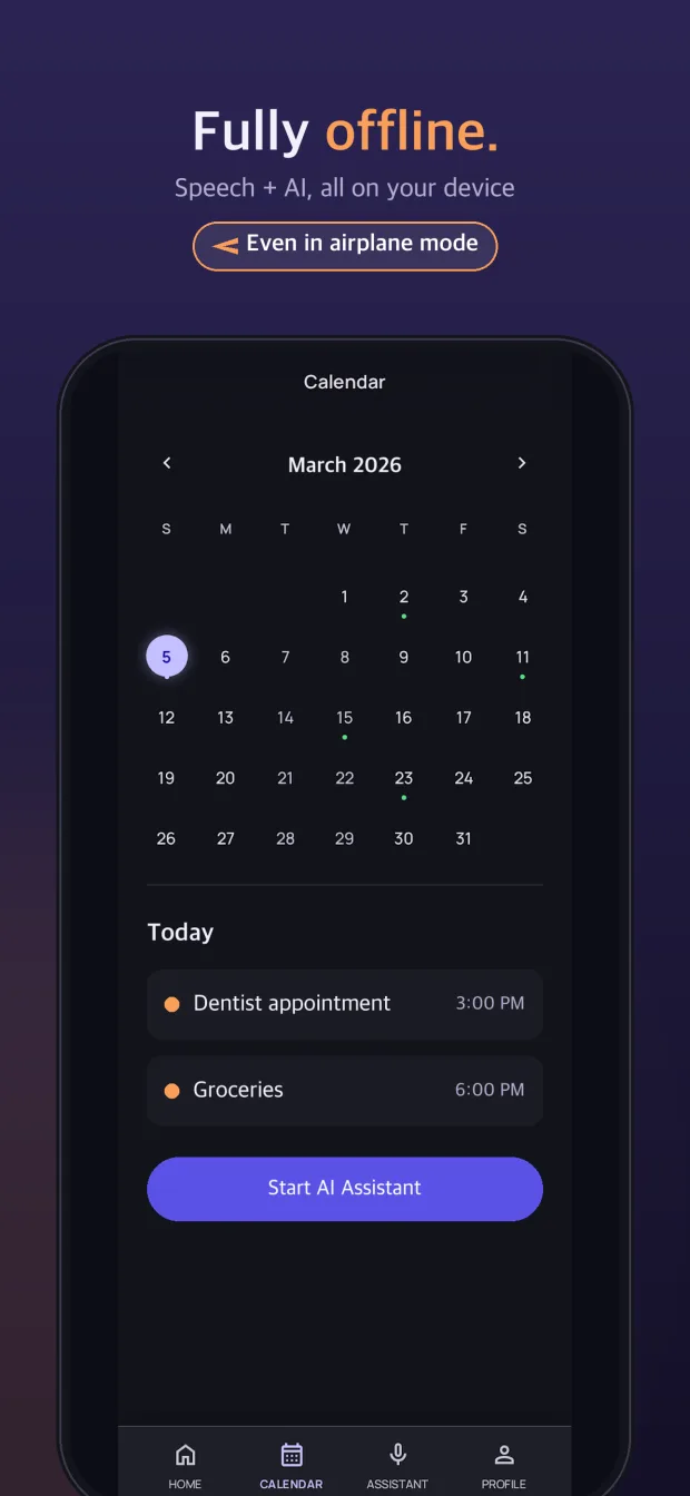 Voxendar app screen 2