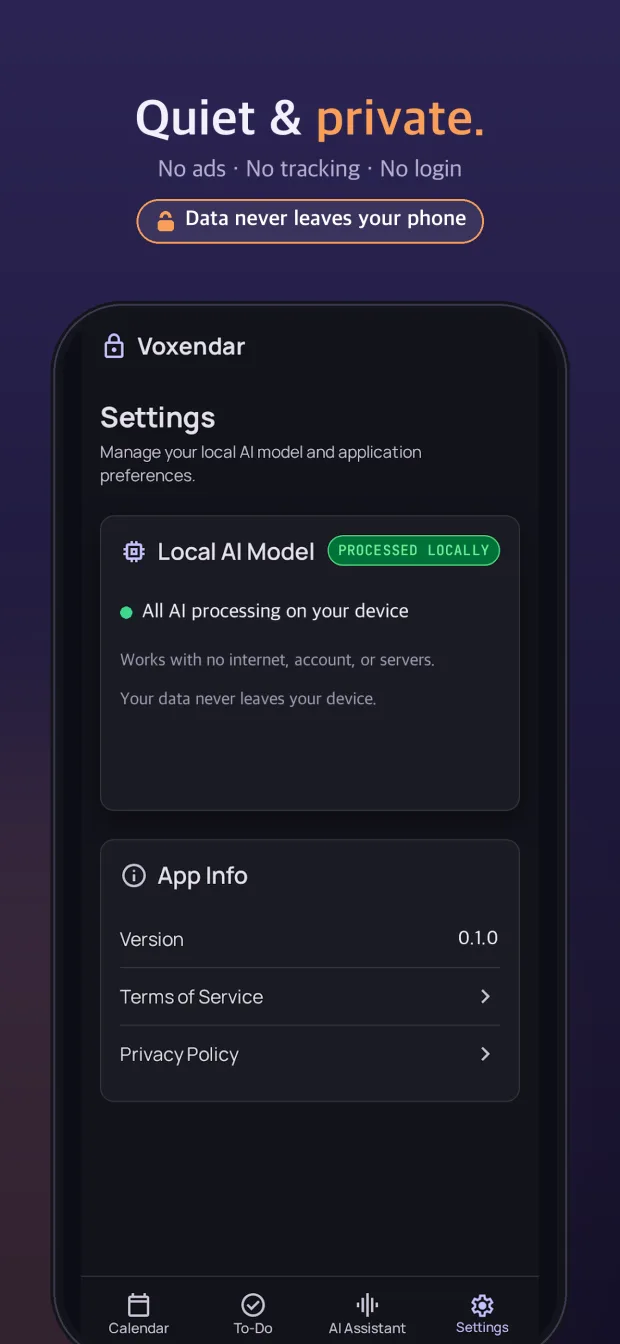 Voxendar app screen 4